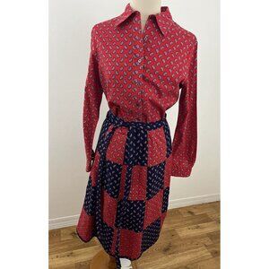 Vintage Young Traditions Women's 14 Shirt & Wrap Skirt Patchwork Paisley Set